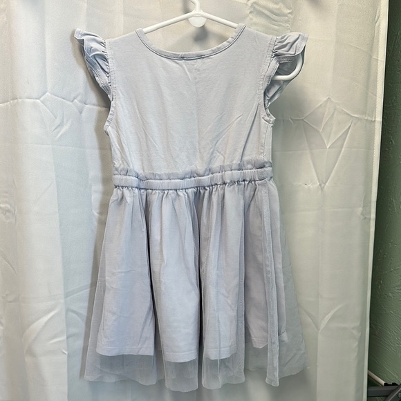 Dip Light Blue Dress with Tule Skirt, Flutter Sleeve and Rainbow Accent - Picture 3 of 3